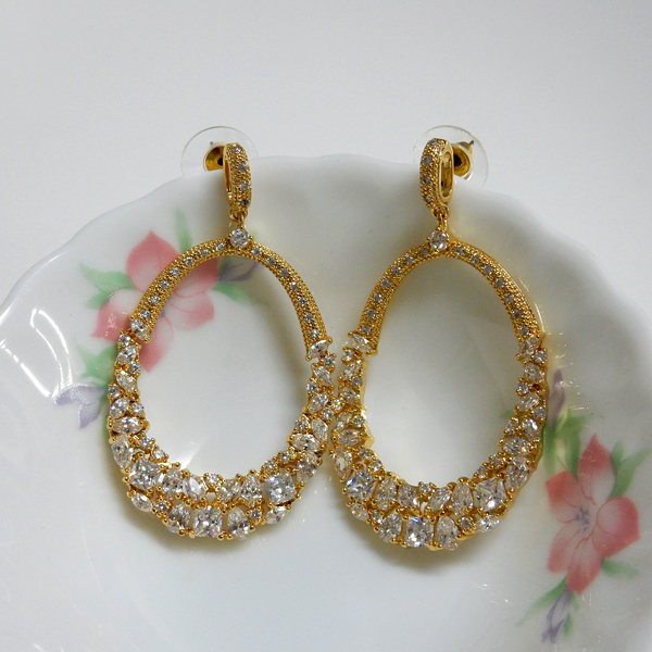 大氣首飾18k金色珍藏版耳環